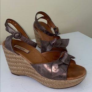 Paul Green platform sandals - Bronze leather sz 9